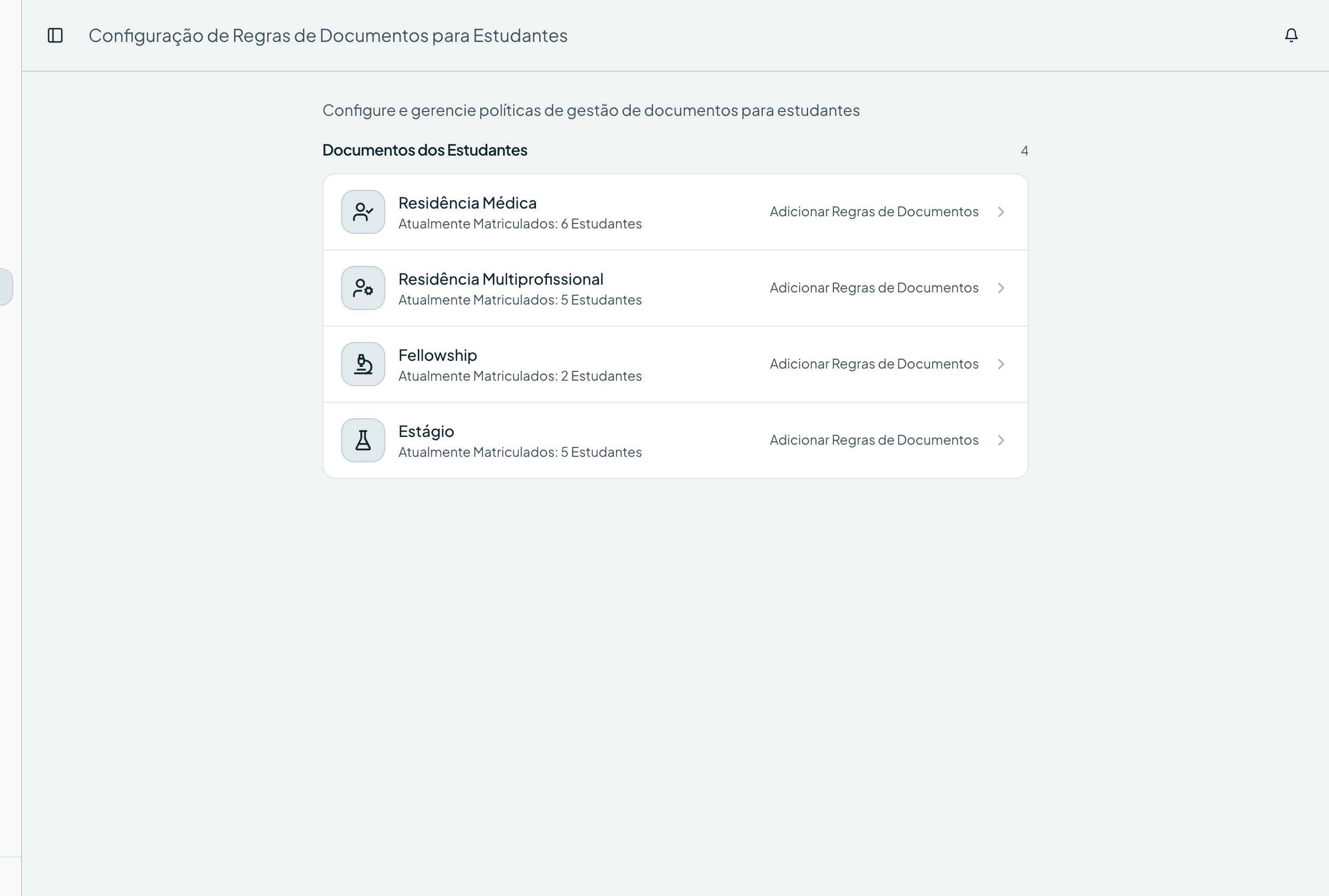 Documentos exigidos por programa
